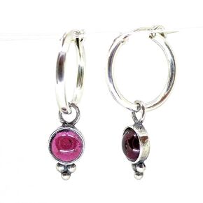 Opal sterling silver 925 thick hoops dangle earrings for women, White opal earrings, Birthstone silver hoop earrings (opal (created white))