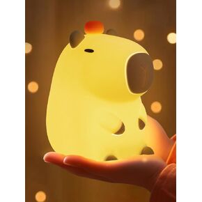 ضوء الليل YuanDian Orange Capybara - هدية للنساء والفتيات المراهقات والأطفال. قم بتزيين غرفة نوم الأطفال باستخدام مصابيح كابيبارا الليلية المصنوعة من السيليكون اللطيفة in Kuwait