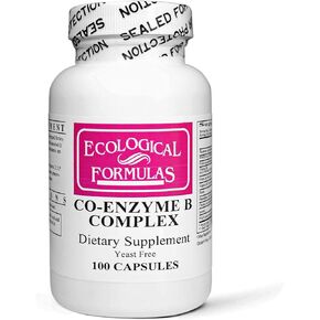 Ecological Formulas Co-Enzyme B Complex Capsules, Creamy White, 100 Count, 522021
