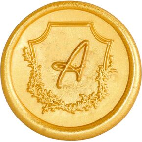 50 Pcs Wax Seal Stickers Antique Gold Monogram B Envelope Seal Stickers for Wedding/Bithday/Baby Shower/Thanksgiving/Invatation/Bussiness Envelope Sticker