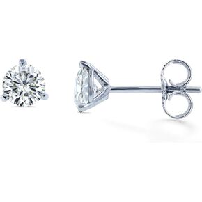 Kobelli 1 CTW Classic Round 5mm Moissanite Stud Earrings in 14K Gold