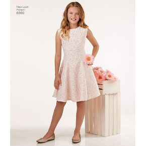 Simplicity New Look Patterns UN6360A فستان بناتي بمقاسات مناسبة للمراهقات، A (8-10-12-14-16)