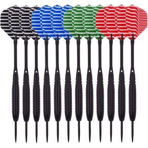12 Pack Steel Tip Darts 22/23 Grams, Professional Darts Metal Tip Set with Aluminum Shafts, Standard Flights, Rubber O'Rings and Extra Dart Sharpener