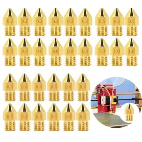 30 قطعة من فوهات الطارد MK8، فوهات طابعة ثلاثية الأبعاد لـ MK8 12 قطعة (0.4 مم) و3 قطع (0.2 مم، 0.3 مم، 0.5 مم، 0.6 مم، 0.8 مم، 1.0 مم) لـ Makerbot Creality CR-10 Ender 3 5 in Kuwait