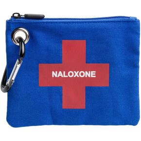 W WILKEN Canvas Bag for Overdose Kits - Holds All formulations of Naloxone Including Two Naloxone Nasal Spray and Accessories. Naloxone Nasal Spray Not Included (Blue, 1 Unit)