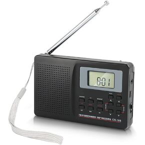 VBESTLIFE CS‑106 Portable Radio, Mini FM/AM/SW/MW/LW/TV Full Band Receiver Radio Worldwide Broadcast Radio with 3.5MM Earphone for Knowing to News, Entertainment