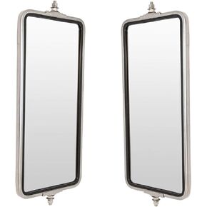 TRQ West Coast Mirror 16x7 Stainless Steel Pair Compatible with Commercial Heavy Duty Truck