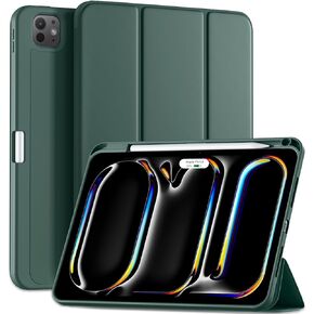 New iPad Pro 11 Inch Case (M4, 5th Generation 2024) with Pencil Holder, Smart Cover with Protective Trifold Stand & Soft TPU Back, Auto Wake/Sleep, Support Pencil Charging, Black
