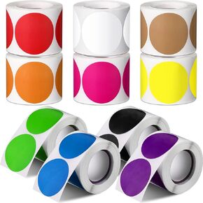 Yahenda 3000 Pieces Color Coding Stickers, 2 Inch Round Dot Labels in 10 Assorted Colors, Removable for Inventory, Office, Home Organization