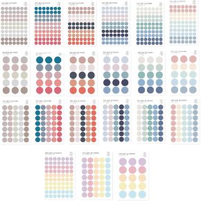 Circle Stickers -7 Pack (21sheet) Colorful Circles Stickers Pack - Translucent Color Coding Dots Labels - Assorted Color Code Sticker, for Customizing Planners to Do List Calendar