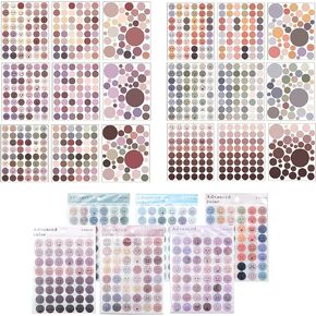 Circle Stickers -7 Pack (21sheet) Colorful Circles Stickers Pack - Translucent Color Coding Dots Labels - Assorted Color Code Sticker, for Customizing Planners to Do List Calendar