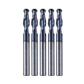 Ball Nose End Mills JESTUOUS Carbide Spiral Router Bits 2 Flute 1/4" Shank Dia. 3/4" Flute Length for Milling Metal Steels,5 Pieces