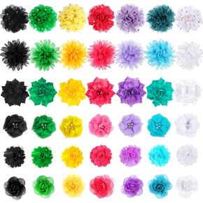 Saintrygo 42 Pcs Dog Collar Flowers Pet Bows Floral Charms Tie Multi-Color Cute Dog Collar Bows Accessories for Puppy Pet Cat Grooming Accessories(Cute Colors)