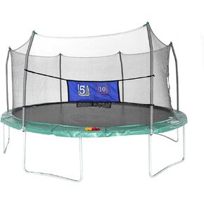 ترامبولين سكاي ووكر بيضاوي بطول 16 قدم، ترامبولين خارجي للأطفال مع شبكة طوقية لكرة السلة، غطاء وسادة زنبركية، موافقة الجمعية الأمريكية لاختبار المواد، سعة وزن 800 رطل in Kuwait