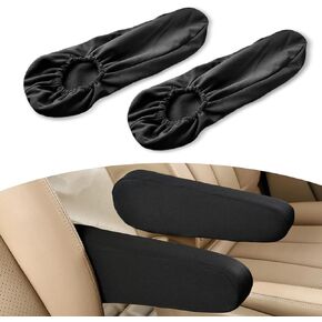 2 PCS Car Front Seat Armrest Cover, Stretch Car Armrest Cover, Comfortable Armrest Protector Cover, Anti-Scratch Armrest Cover Replacement, Universal for Most Cars, Trucks, SUVs (Beige)