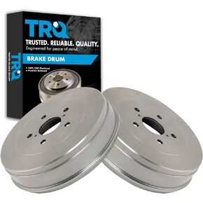 TRQ Rear Brake Drum Pair Set Compatible with 2005-2015 Toyota Tacoma Models with 5 Lugs Only
