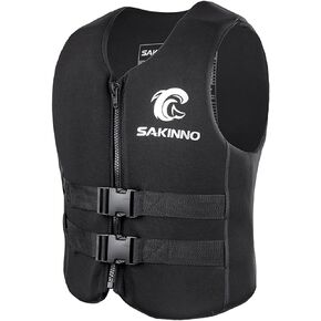 huraty Water Kayaking Jacket for Adults and Kids, Buoyancy Swimsuit Boating Fishing Waistcoat Zipper Closure, Unisex Outdoor Water Sports Vests