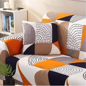 Stretch Couch Covers Printed Sofa Covers for 3 Cushion Slipcovers Universal Furniture Protector with 1 Pillowcases (3-Seater 70-86 inch)