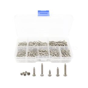 LBY 800pcs M1.7 M2 M2.3 Pan Head Self-Tapping Sheetmetal Screw Assortment Kit, 8 Sizes, Carbon Steel (Silver)