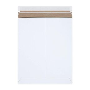 BOX USA Shipping Mailers, Flat White, 11"L x 13.5"W 100-Pack | Thin Stayflat Mailers for Packing, Shipping and Storage