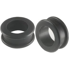 Black Implant grade sili Double Flare Tunnel Plug SI01 Ear Stretching Stretcher Piercing 2Pcs
