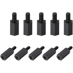 uxcell M3x6mm+6mm Male-Female Hex Nylon PCB Motherboard Spacer Standoff for FPV Drone Quadcopter, Computer & Circuit Board Black 150pcs