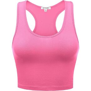 Women's Cotton Racerback Lingerie Camisoles Basic Crop Pajama Tops