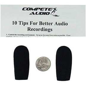 CA945 foam microphone windscreens (microphone covers) (2-pack) for use mini-shotgun mics, larger headsets and desktop microphones