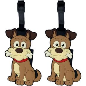 Luggage Tags 2-Pack Dog Cute Anime Cartoon Animal Colorful Silicone ID Tags for Suitcases Bags Travel Perfect for Kids Women Men Girls (Dog G) in Saudi Arabia