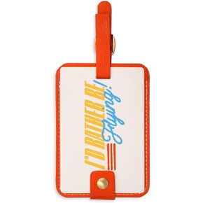 Ban.do Getaway Suitcase Tag for Travel, Durable Vegan Leather Luggage Identifier, I'd Rather Be Flying