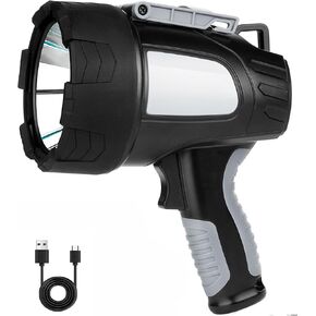 MIXILIN مصباح كشاف قابل لإعادة الشحن، فائق السطوع 900,000 لومن LED كشاف كشاف محمول في الهواء الطلق مع حامل ثلاثي الأرجل، مصباح كشاف كبير ومصباح كشاف للتخييم للقوارب البحرية in Kuwait