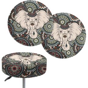 Butterfly Sunflower Print Round Bar Stool Seat Cover 2 Pieces Chair Cushion Cover Washable Bar Stool Seat Cover Elastic Bar Stool Slipcover Fits for 12-16 Inch Bar Chair