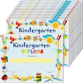 Dunzoom 30 Pcs Kindergarten Diploma Kindergarten Graduation Award Certificates 8 x 11 Inch Preschool 2024 Graduation Diploma Classroom Activities Certificate Kids Students Teachers Supplies