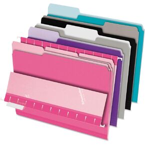 Pendaflex 1/3 Cut Top Tab Pastel Interior File Folders 100 Pack (421013ASST2)