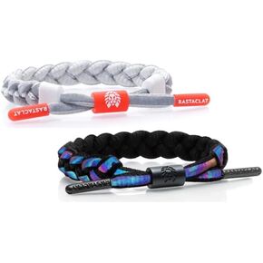Rastaclat Original Hand Braided Core Collection Adjustable Men’s Bracelets | Set of 2 Braided Bracelets (Medium/Large)
