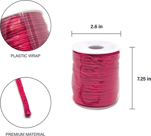 Evershine Rattail Satin Nylon Trim Cord Chinese Knot, Kumihimo, 2MM x 100 Yards. (Apple Green) in Saudi Arabia