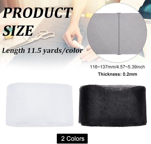 BENECREAT 23 Yards Soft Horsehair Braid 5 Inch Wide 2 Colors Polyester Boning for Sewing Hair Ribbon Wedding Gowns Dress Headdress Trimming Accessories Hat Flower Decor Craft DIY in Saudi Arabia