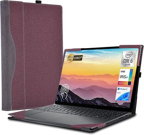 2023 Laptop Enclosure Cover for Dell Inspiron 15 3000/3530/3520/3510/3510/3515/3511 and Vostro 15" Laptop Cover Computer Drop Protection PU Leather case (Dark Blue) in Saudi Arabia