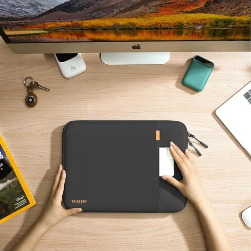 حقيبة كمبيوتر محمول واقية من أكياس الهواء Villose بزاوية 360 درجة لجهاز MacBook Pro M2/M1/Max A2779 A2442 مقاس 14 بوصة، وMacBook Air M2 A2681 مقاس 13 بوصة مع حافظة صلبة وحافظة مقاومة للماء مع جيب للملحقات، رمادي in Kuwait