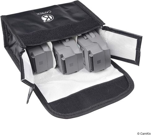 CamKix Travel Safety Pack Compatible with DJI Mavic 2 Zoom/Pro - for 3 Batteries - Includes: LiPo Safety Bag, 3X Battery Port Cover, 1x Charge Port Cover and Travel Instructions - Protection Kit in Saudi Arabia