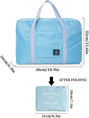 2 Pack Foldable Travel Duffle Bag 25L Lightweight, Luggage Sports Gym Water Resistant Nylon, Sport Totes, Shoulder Shopping Bag, for Men, Women (Pink + Green)… in Saudi Arabia