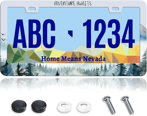 Spring Wildflower Floral License Plate Frame Colorful Watercolor Wildflower Insects 12.3″ x 6.3″ Aluminum License Plate Cover and CA Screws and Black Screw Caps 1 Pack in Saudi Arabia