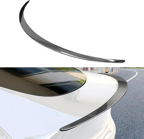 سبويلر من ألياف الكربون الحقيقية لطراز تسلا 3 قطعة واحدة من غلاف وحدة التحكم المركزية من ألياف الكربون الحقيقية (مجموعة من 2) لملحقات تسلا موديل 3 2023-2017 أسود لامع in Kuwait