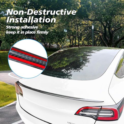 سبويلر من ألياف الكربون الحقيقية لطراز تسلا 3 قطعة واحدة من غلاف وحدة التحكم المركزية من ألياف الكربون الحقيقية (مجموعة من 2) لملحقات تسلا موديل 3 2023-2017 أسود لامع in Kuwait