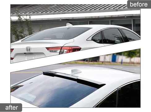 جناح جناح سبويلر علوي للنافذة الخلفية باللون الأسود اللامع، مناسب لسيارة Honda Accord 2018 2019 2020 2021 2022 4 أبواب سيدان، مظهر رياضي مطلي بمادة بلاستيك ABS قطع غيار السيارات in Kuwait