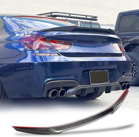 MCARCAR KIT Trunk Spoiler يناسب BMW 6 Series F06 F13 640i 650i M Sport M6 Gran Coupe 2Door Sedan 4Door 2012-2018 غطاء التمهيد الخلفي Highkick Spoiler Wing Lip (ألياف الكربون) (جناح الجذع) in Kuwait