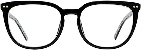 Kate Spade New York Women's Albi Blue Light Glasses Round Reading, Black/Demo Lens, 52mm, 16mm + 0 in Saudi Arabia