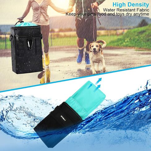 PHILORN Dog Training Treats Pouch, Water-Resistant Reflective Pet Dog Treat Pouch Bag with Poop Bag and Built-in Dispenser, Collapsible Bowl, Clicker, Easy-to-Clean Liner, 3 Ways to Wear in Saudi Arabia