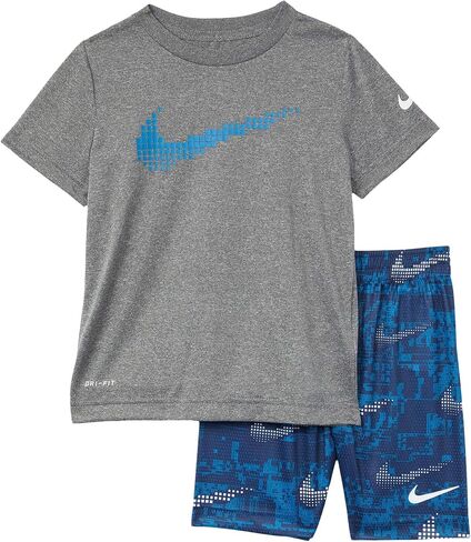 Nike Baby Boy's Dri-FIT Dominate Graphic T-Shirt and Shorts Two-Piece Set (Toddler) Blue Void 3 Toddler in Saudi Arabia