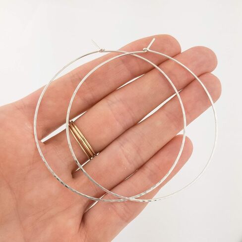 5/8 Inch Thin Small Sterling Silver Lightly Hammered Sleeper Hoop Earrings in Saudi Arabia